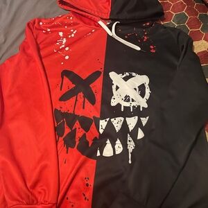 Graphic Red and Black Hoodie
